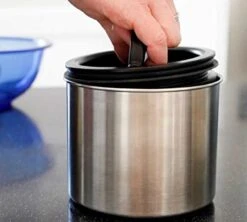 Boîte Conservatrice Inox Argent Avec Vide D'air 250g - Airscape -Meilleur Café Machines Magasin airscape5 1