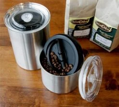 Lot 2 Boîtes Conservatrices Inox Argent Avec Vide D'air 500g Et 250g - Airscape -Meilleur Café Machines Magasin airscape5 2