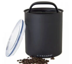 Boîte Conservatrice Inox Mat Black Avec Vide D'air 1 Kg - Airscape -Meilleur Café Machines Magasin airscape black2