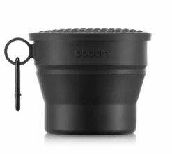 Gobelet De Voyage - BODUM - Bistro Rétractable Avec Couvercle Et Mousqueton, 0.3 L, Noir