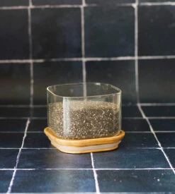 Boîte De Conservation Carrée - PEBBLY - En Verre Et Bambou - 500ml -Meilleur Café Machines Magasin boite 500ml pebbly lifestyle