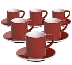 6 Tasses Et Sous-tasses Espresso Bond 8 Cl Rouge - Loveramics