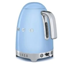Bouilloire SMEG KLF04PBEU Bleu Azur - Température Réglable + Offre Cadeau -Meilleur Café Machines Magasin bouil azur bouton