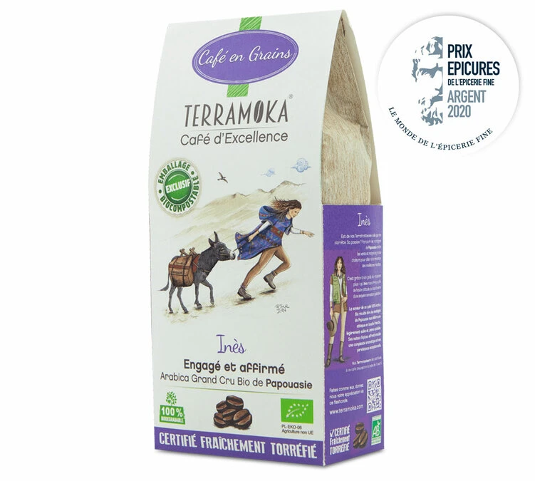 Café En Grains 100% Arabica Bio Ines - Papouasie - 200g - TERRAMOKA 4 Café En Grains 100% Arabica Bio Ines - Papouasie - 200g - TERRAMOKA – Image 2