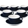 6 Tasses Cappuccino Et Sous-tasses Egg 20 Cl Denim - Loveramics -Meilleur Café Machines Magasin denim cappu egg 200
