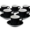 6 Tasses Espresso Et Sous-tasses Egg Black Loveramics - 8 Cl