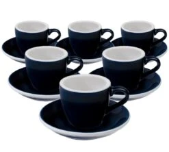 Tasses - LOVERAMICS - Espresso Et Sous-tasses Egg Denim 8cl X6