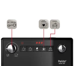 MELITTA Purista® F230-104 Noir Mat Garantie 3 Ans -Meilleur Café Machines Magasin expresso broyeur melitta purista noir mat profil