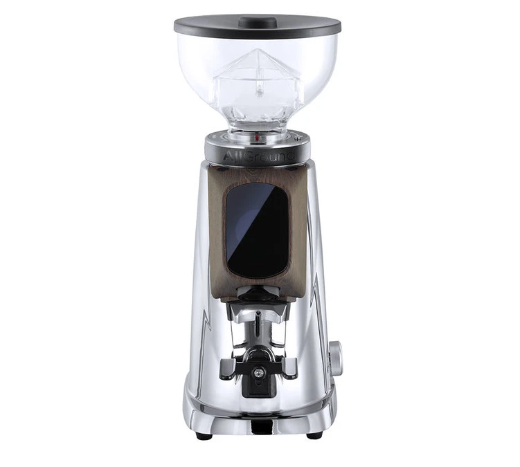 Moulin à Café FIORENZATO AllGround Chrome Effet Miroir Et Bois De Noyer Américain 3 Moulin à Café FIORENZATO AllGround Chrome Effet Miroir Et Bois De Noyer Américain