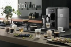 Delonghi Maestosa EPAM 960.75.GLM Pack Zen Garantie 5 ANS -Meilleur Café Machines Magasin gruppo bicchieri valcucine con display