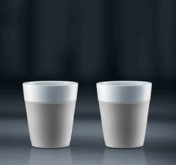 Tasses BODUM - Bistro En Porcelaine Avec Bande Silicone Blanche 2x30cl -Meilleur Café Machines Magasin image secondaire 13732 2.0