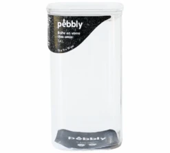 Boîte De Conservation Carrée En Verre 1.4L - PEBBLY