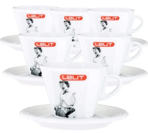 Lot De 6 Tasses + Sous Tasses Cappuccino 19cl - Lelit 3 Lot De 6 Tasses + Sous Tasses Cappuccino 19cl - Lelit