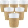 6 Tasses Bistro 30 Cl - Porcelaine Blanche Et Liège - BODUM -Meilleur Café Machines Magasin liegepar6 30cl