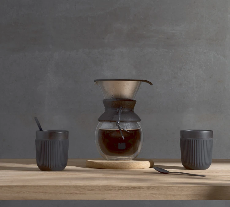 Set De 2 Mugs Douro Double Paroi - Porcelaine Noire - 10cl - BODUM 4 Set De 2 Mugs Douro Double Paroi - Porcelaine Noire - 10cl - BODUM – Image 2