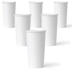 Lot De 6 Tasses EMMA 40cl En Porcelaine Pure White