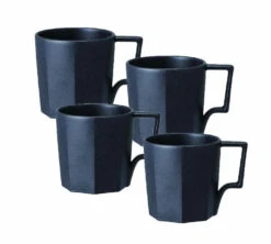 Lot De 4 Mugs 30 Cl Noir OCT - KINTO