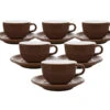 Tasses - ORIGAMI - Tasses Et Sous Tasses Latte Bowl Marron 19cl X6