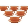 Tasses - ORIGAMI - Tasses Et Sous Tasses Latte Bowl Orange 25cl X6 -Meilleur Café Machines Magasin origami orange 25x6