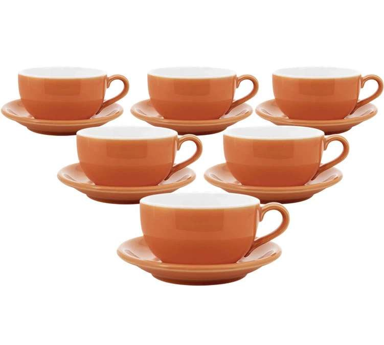 Tasses - ORIGAMI - Tasses Et Sous Tasses Latte Bowl Orange 25cl X6 3 Tasses - ORIGAMI - Tasses Et Sous Tasses Latte Bowl Orange 25cl X6