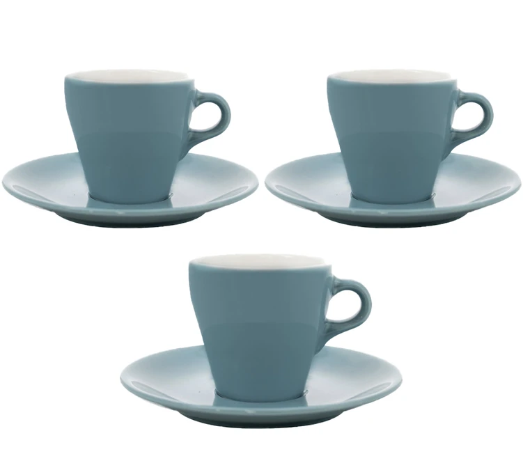 3 Tasses Et Sous-tasses Espresso Origami Turquoise - 9cl 3 3 Tasses Et Sous-tasses Espresso Origami Turquoise - 9cl