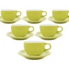 6 Tasses Et Sous Tasses Latte Bowl Origami 19 Cl - Vert -Meilleur Café Machines Magasin origami vert 19clx6