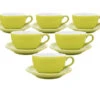 6 Tasses Et Sous Tasses Latte Bowl Origami 25 Cl - Vert -Meilleur Café Machines Magasin origami vert 25x6 1