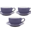 3 Tasses Et Sous Tasses Latte Bowl 25 Cl Violet - ORIGAMI