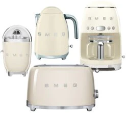 Set Petit-Déjeuner (Toaster - Cafetière Filtre - Presse Agrumes - Bouilloire) Crème - SMEG