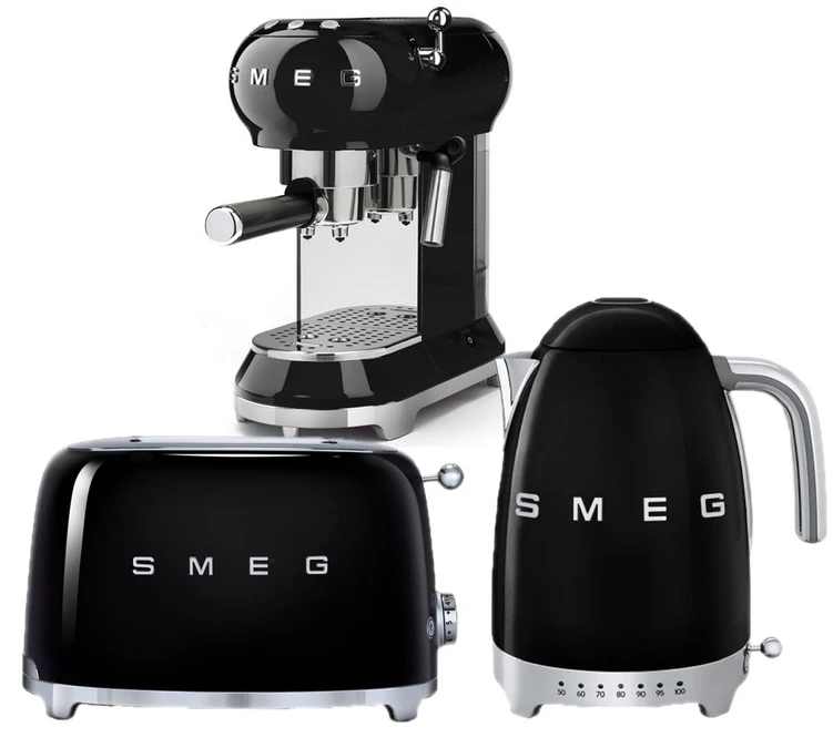 Set Petit-Déjeuner (Toaster - Machine Expresso - Bouilloire) Noir - SMEG 3 Set Petit-Déjeuner (Toaster - Machine Expresso - Bouilloire) Noir - SMEG