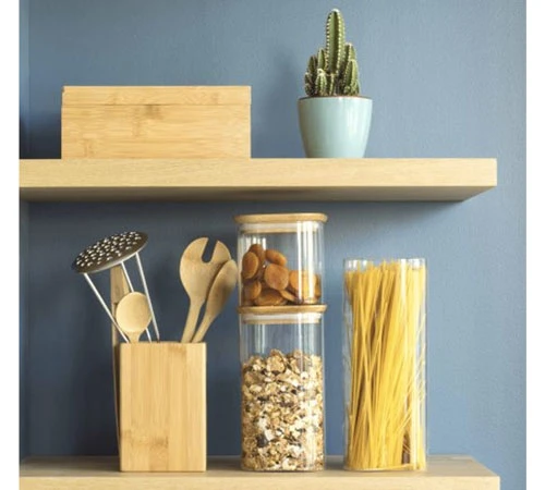 Boîte De Conservation Carrée - En Verre Et Bambou 1.4L - PEBBLY 5 Boîte De Conservation Carrée - En Verre Et Bambou 1.4L - PEBBLY – Image 3