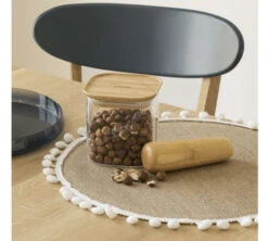 Boîte De Conservation Carrée - En Verre Et Bambou 800ml - PEBBLY -Meilleur Café Machines Magasin pebbly carre2