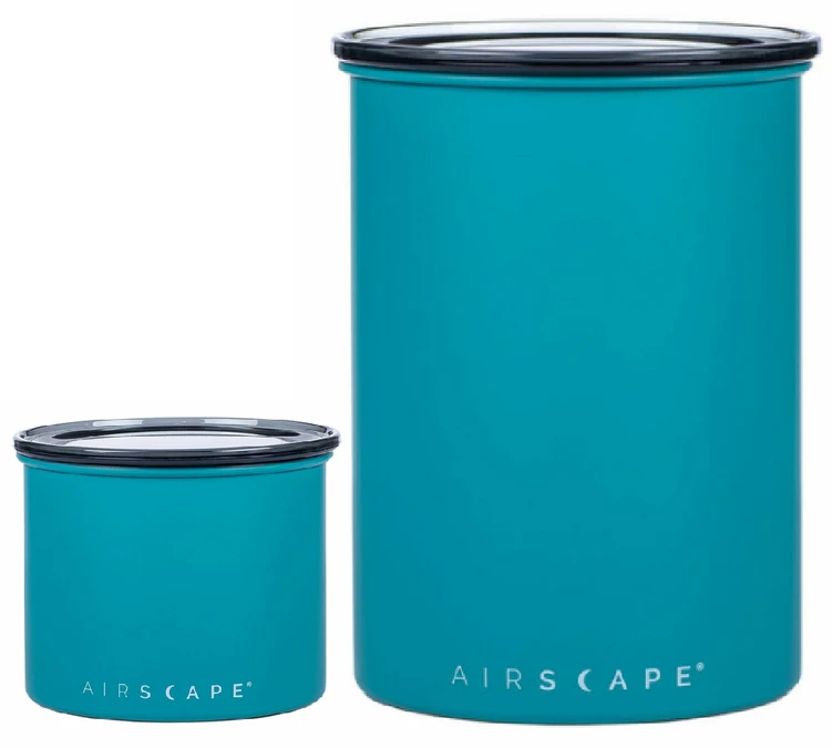 Lot 2 Boites De Conservation Inox - AIRSCAPE - Avec Vide D'air Turquoise Mat - 500g Et 250g 3 Lot 2 Boites De Conservation Inox - AIRSCAPE - Avec Vide D'air Turquoise Mat - 500g Et 250g