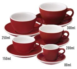 6 Tasses Café Latte Et Sous-tasses Egg 30 Cl Teal - Loveramics -Meilleur Café Machines Magasin taille egg 7
