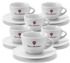 Lot De 6 Tasses Et Sous Tasses Blanches Tonino Lamborghini