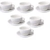 6 Tasses Cappucino Et Sous-tasses Egg 20 Cl Blanc - Loveramics