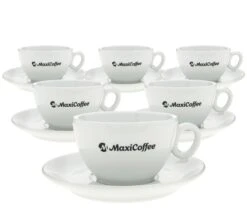 Tasses - MAXICOFFEE - Cappuccino Et Sous-tasses Porcelaine 17.5 Cl
