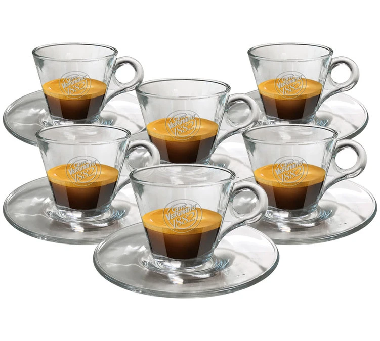 Caffè Vergnano Tasses - CAFFE VERGNANO - Tasses Et Sous-tasses En Verre 5cl X6 3 Caffè Vergnano Tasses - CAFFE VERGNANO - Tasses Et Sous-tasses En Verre 5cl X6
