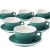 6 Tasses Cappuccino Et Sous-tasses Egg 20 Cl Teal - Loveramics -Meilleur Café Machines Magasin teal cappu 200 6
