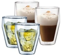 Verres Double Paroi BODUM - Titlis 25 + 35cl -Meilleur Café Machines Magasin tutlispack4 taillesdif 1